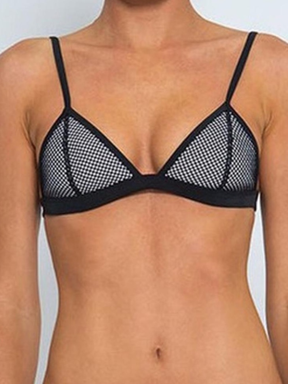 triangl swimwear Black Mesh Triangle Bikini Top Size XS